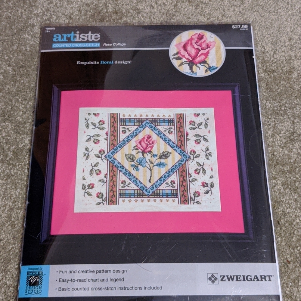 artiste counted cross-stitch Rose Collage